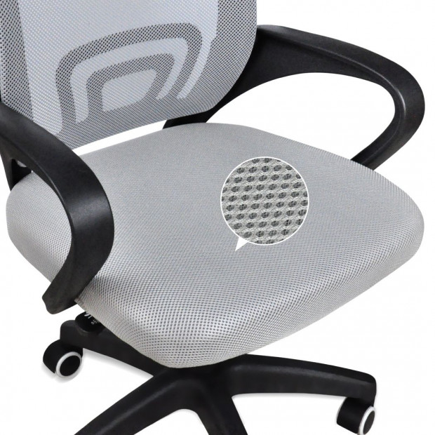 Design Ergonomic Mesh Computer Office Desk Grey Task Chair Image 6