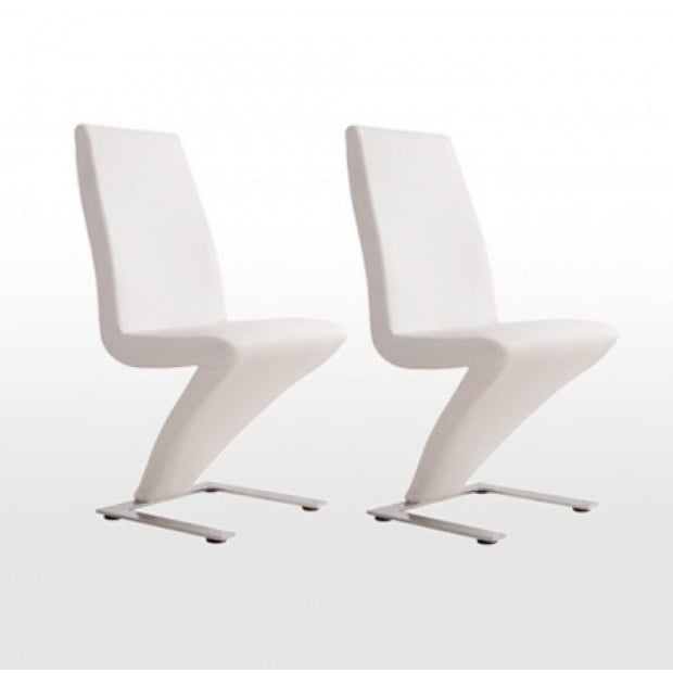 Premium Black/Red/White Leatherette 2x Z Chair White Image 6
