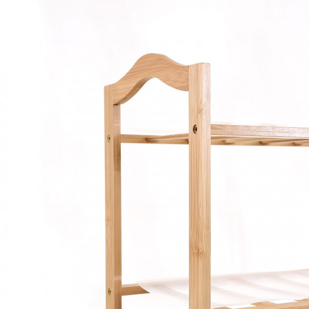 Bamboo Shoe Rack Storage Wooden Shelf Stand 4 Tiers Layers 70cm Image 5