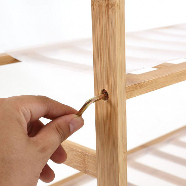 Bamboo Shoe Rack Storage Wooden Shelf Stand 6 Tiers Layers 80cm Image 5