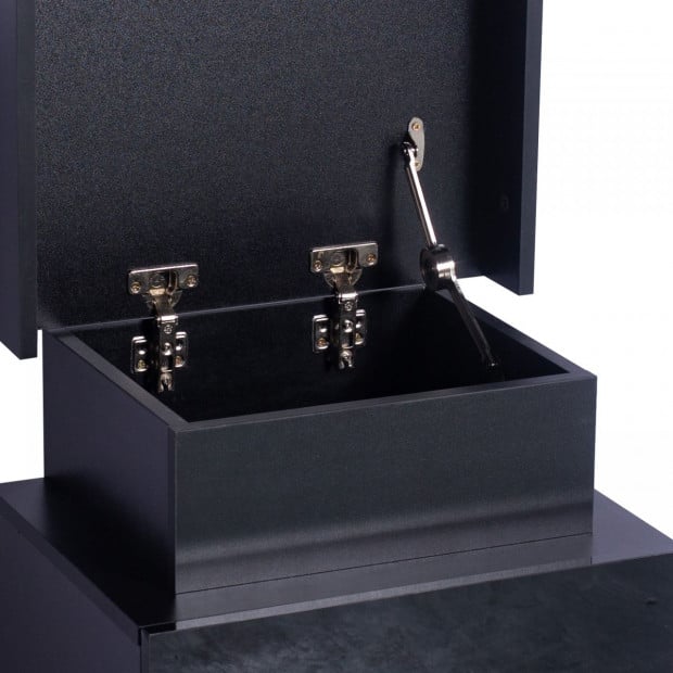 Bedside Tables Drawers RGB LED Side Table High Gloss Nightstand Image 6