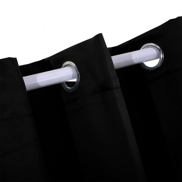 2x Blockout Curtains Panels 3 Layers Eyelet Room 132x213cm Black Image 6