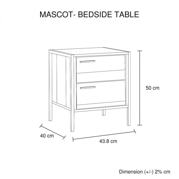 Mascot Bedside Table Oak Color Image 7