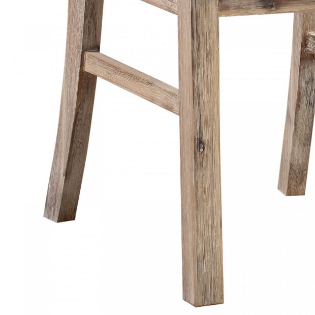 2x Wooden Frame Leatherette in Solid Acacia Wood & Veneer Dining Chairs - Oak Image 7