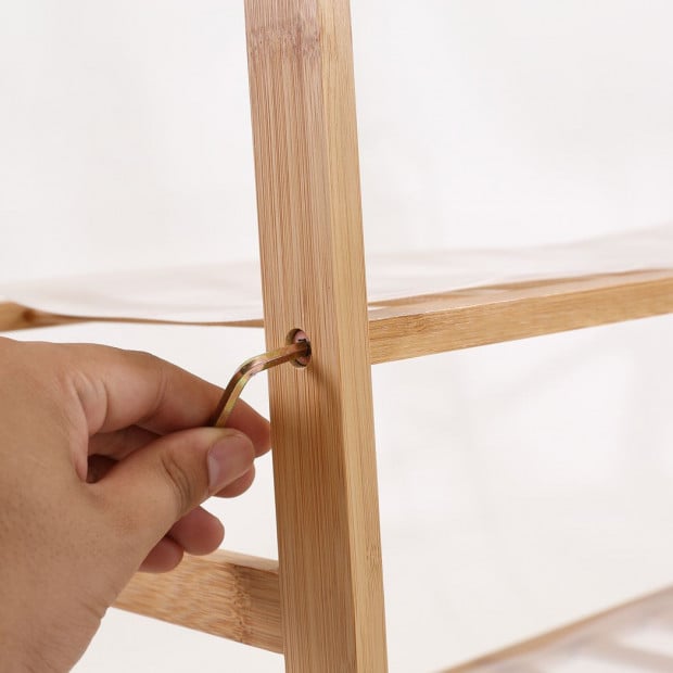 Bamboo Shoe Rack Storage Wooden Shelf Stand 5 Tiers Layers 80cm Image 10