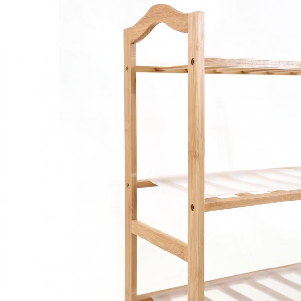 Bamboo Shoe Rack Storage Wooden Shelf Stand 5 Tiers Layers 80cm Image 6