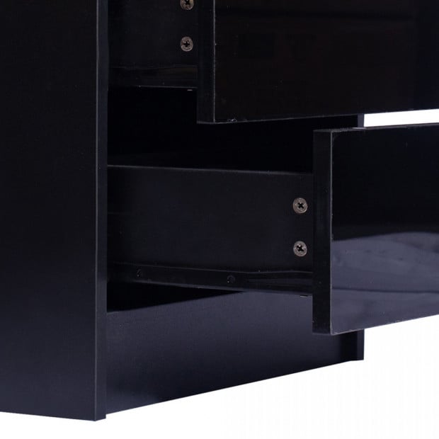 Bedside Tables Drawers RGB LED Side Table High Gloss Nightstand Image 7