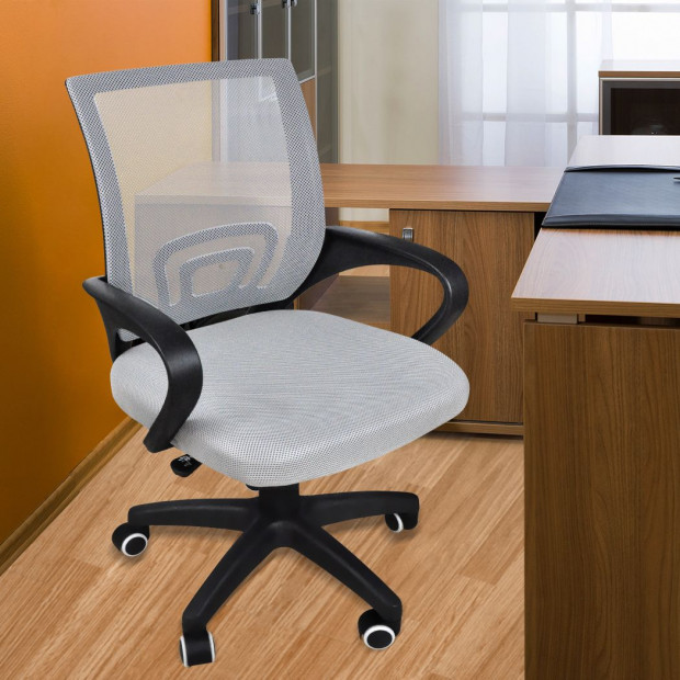Design Ergonomic Mesh Computer Office Desk Grey Task Chair Image 8