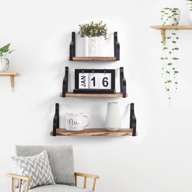 Floating Shelf Brackets Display Shelves Bookshelf Wall Mount Rack Image 8