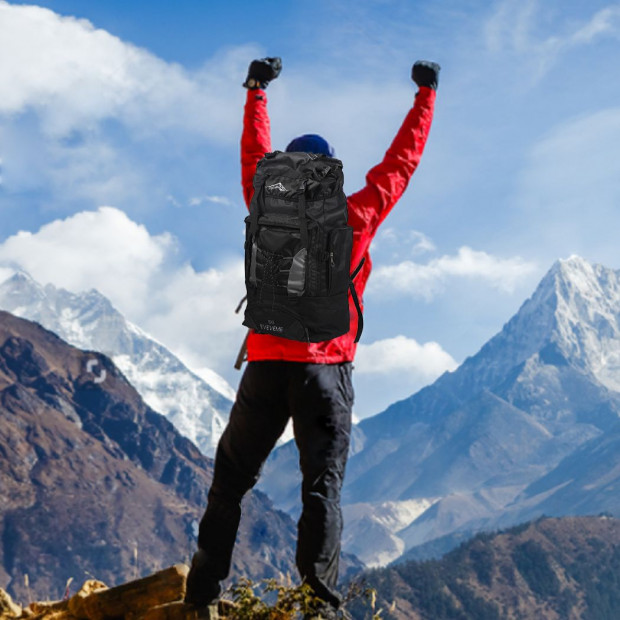 Black 80L Large Waterproof Travel Backpack Camping Hiking Luggage Image 8
