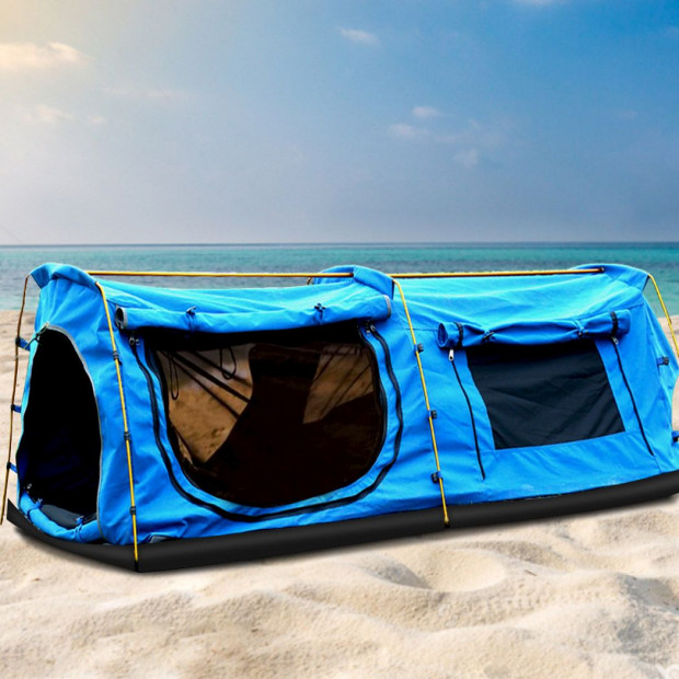 Mountviewe Dome Camping Swag Mattress Canvas Tent Kings Pole Image 8