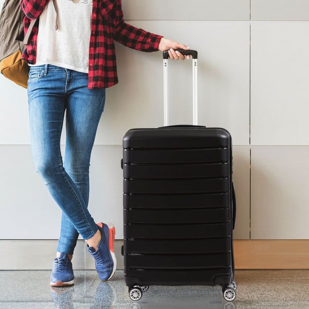 28’’  Expandable Luggage Black Colour Image 8