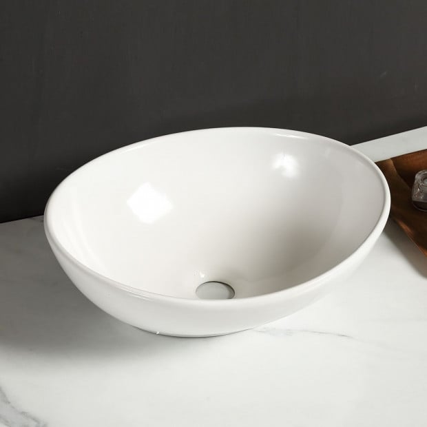 Ceramic Oval Basin Hand Wash Bowl Bathroom Sink Counter Top Vanity Image 8