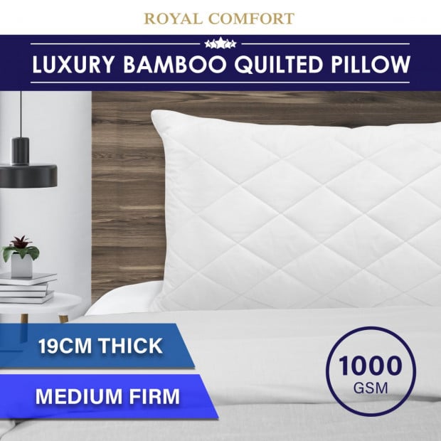 Luxury Bamboo Blend Quilted Pillow Single Pack