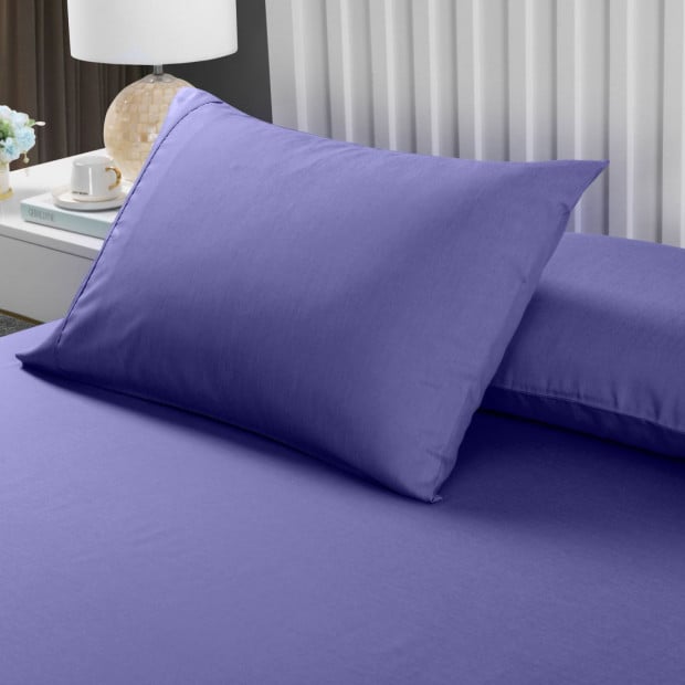 2000TC 3 Piece Fitted Sheet Pillowcase Queen Royal Blue Image 4