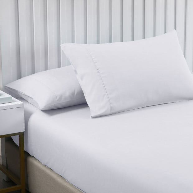 2000TC 3 Piece Fitted Sheet Pillowcase Set Queen White Image 3