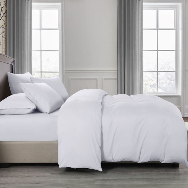 2000TC Quilt Cover Set Bamboo Cooling Double - White Image 3