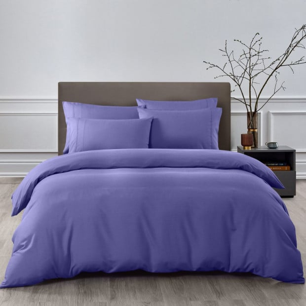 2000TC Quilt Cover Set Bamboo Cooling King Royal Blue