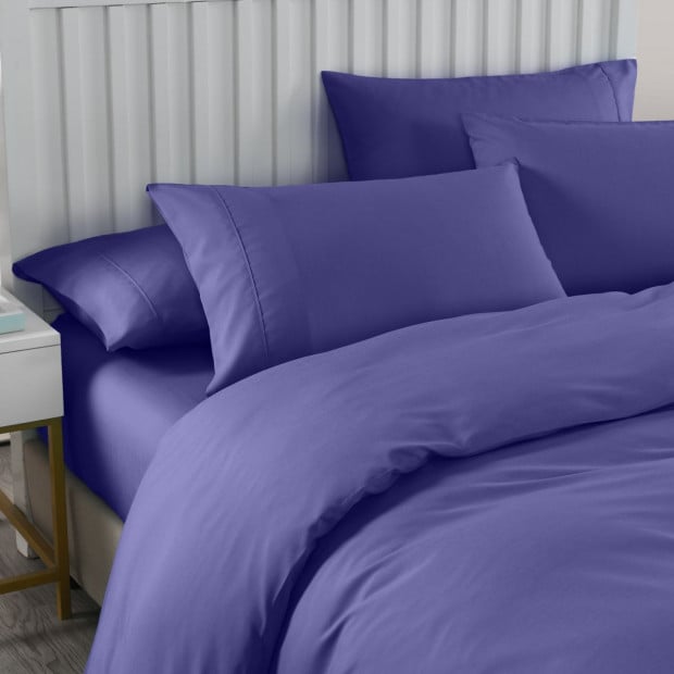 2000TC Quilt Cover Set Bamboo Cooling King Royal Blue Image 2