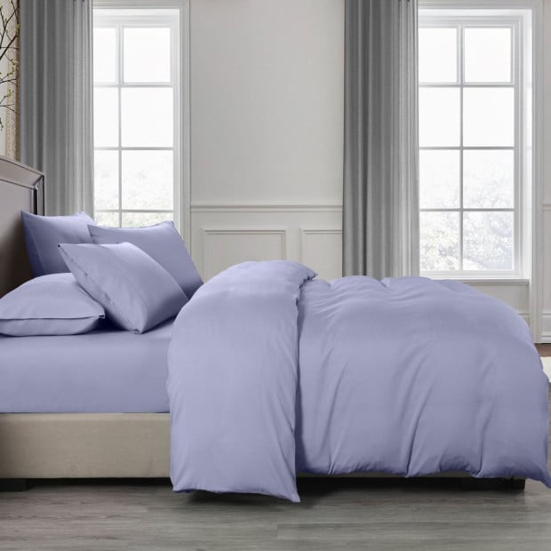 2000TC 6 Piece Bamboo Sheet & Quilt Cover Set King - Grey Image 4