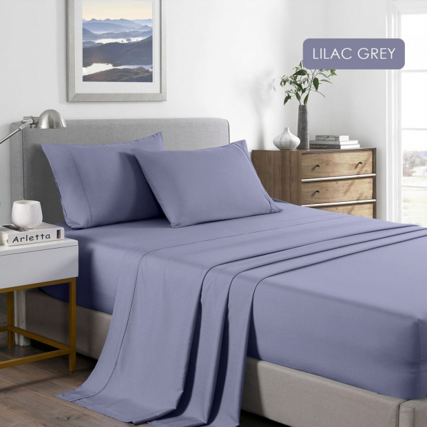 Casa Decor 2000 Thread Count Bamboo Cooling Sheet Double Lilac Grey Image 5