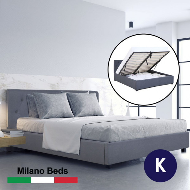 Luxury Gas Lift Bed Frame Base And, Bed Frame With Headboard And Storage King