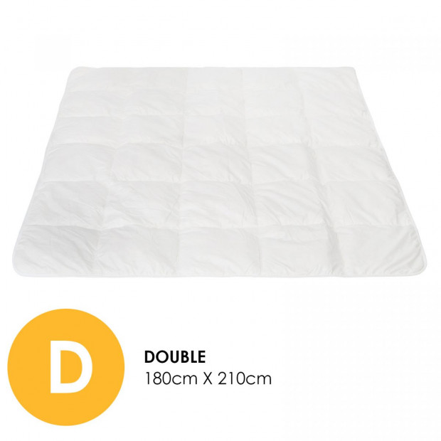 260GSM Deluxe Eco-Silk Quilt 100% Cover Double White Image 2