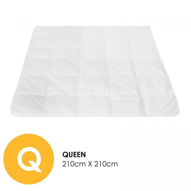 260GSM Deluxe Eco-Silk Quilt Cotton Cover Queen White Image 2