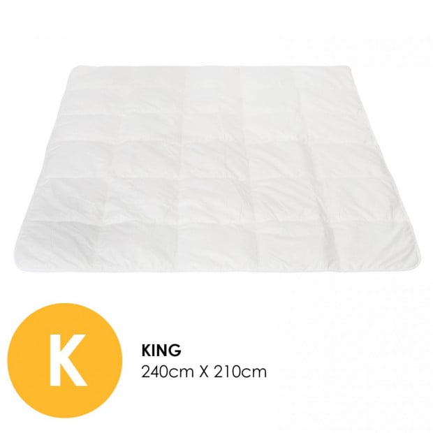 260GSM Deluxe Eco-Silk Quilt Cotton Cover King White Image 2