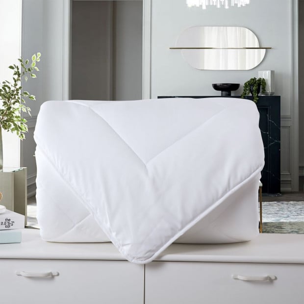 260GSM Deluxe Eco-Silk Quilt Cotton Cover King White Image 3