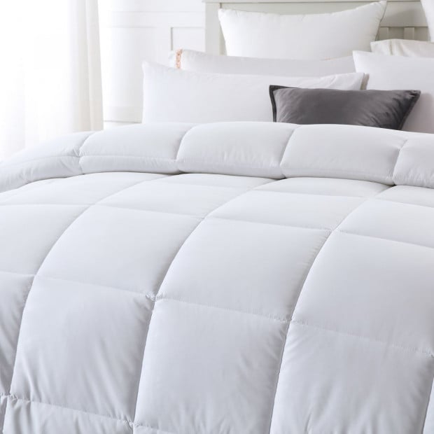 260GSM Deluxe Eco-Silk Quilt Cotton Cover King White Image 5