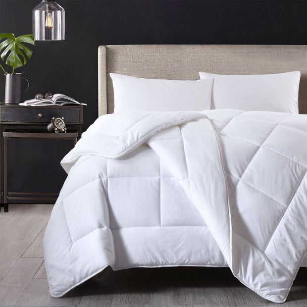 260GSM Deluxe Eco-Silk Quilt Cotton Cover King White Image 6