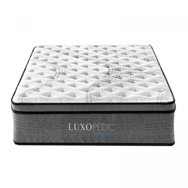 Pocket Spring Mattress 5 Zone 32CM Euro - King Single - White Grey Image 5