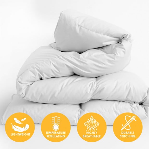 Casa Decor Silk Touch Quilt 360GSM All Seasons Single - White Image 3