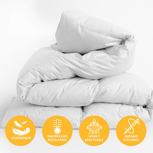 Casa Decor Silk Touch Quilt 360GSM All Seasons Antibacterial Hypoallergenic - Queen - White Image 2