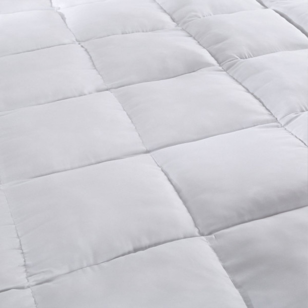 1000GSM Luxury Bamboo Fabric Gusset Mattress Topper Cover Double White Image 3