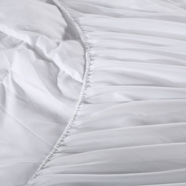1000GSM Luxury Bamboo Fabric Gusset Mattress Topper Cover Double White Image 6