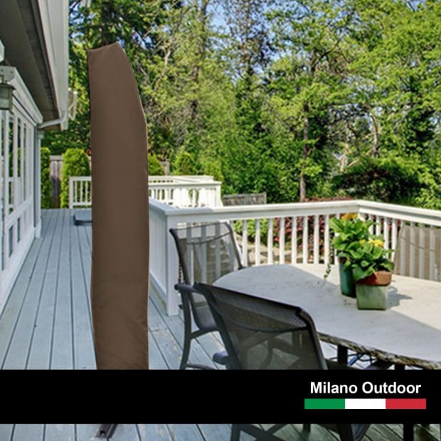 Milano 3M Outdoor Umbrella Cantilever Cover Patio Garden Shade - Latte Image 3
