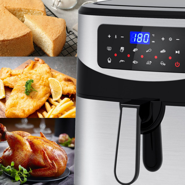 Kitchen Couture 12 Litre Air Fryer Multifunctional LCD Display Silver Image 11