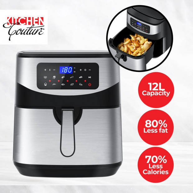 Kitchen Couture 12 Litre Air Fryer Multifunctional LCD Display Silver Image 5