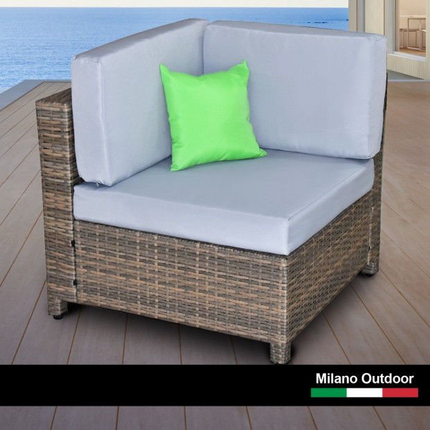 Milano Decor 5 Piece Outdoor Sofa Set Rattan Oatmeal Black Patio Image 6