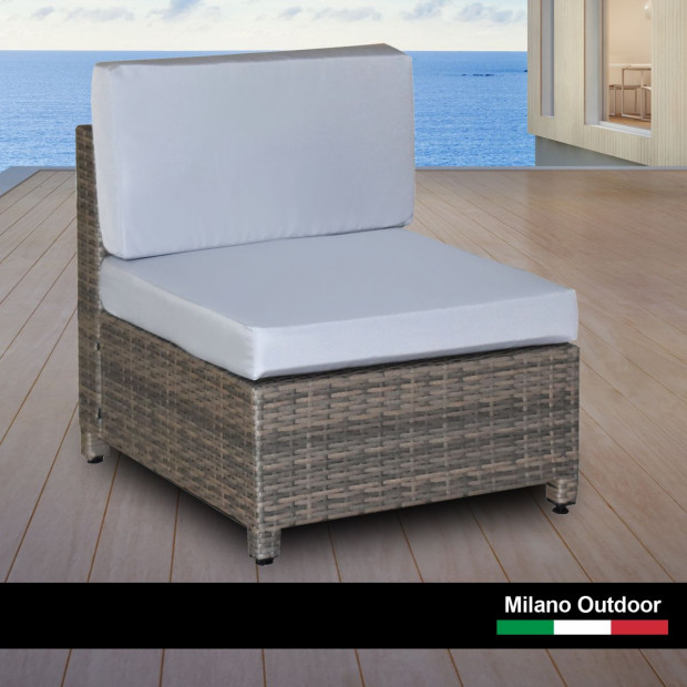 Milano Decor 5 Piece Outdoor Sofa Set Rattan Oatmeal Black Patio Image 7