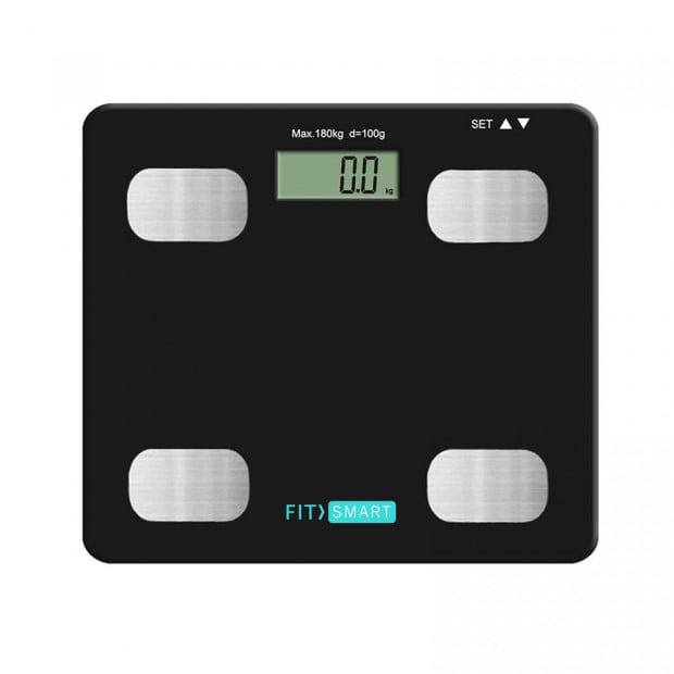 Eectronic Floor Body Scale Black Digital LCD Glass Tracker Bathroom