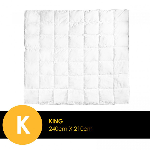 Bamboo Blend Quilt 250GSM Luxury Doona Duvet 100% Cotton Cover - King Image 3