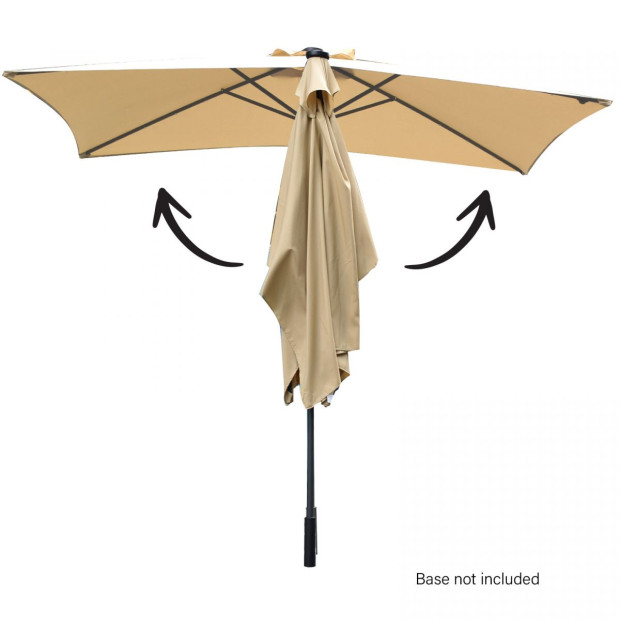 Arcadia Umbrella 3m Umbrella w/ Solar LED Lights Garden Yard - Beige Image 8