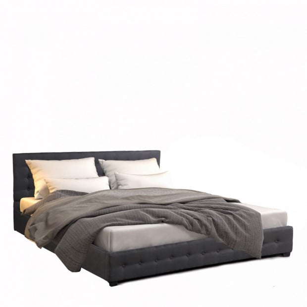 Milano Eden Gas Lift Bed With Headboard Dark Grey Fabric- King Single Image 4