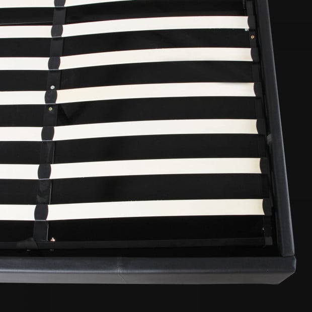 Luxury Gas Lift Bed Frame Headboard Double- Black Image 5
