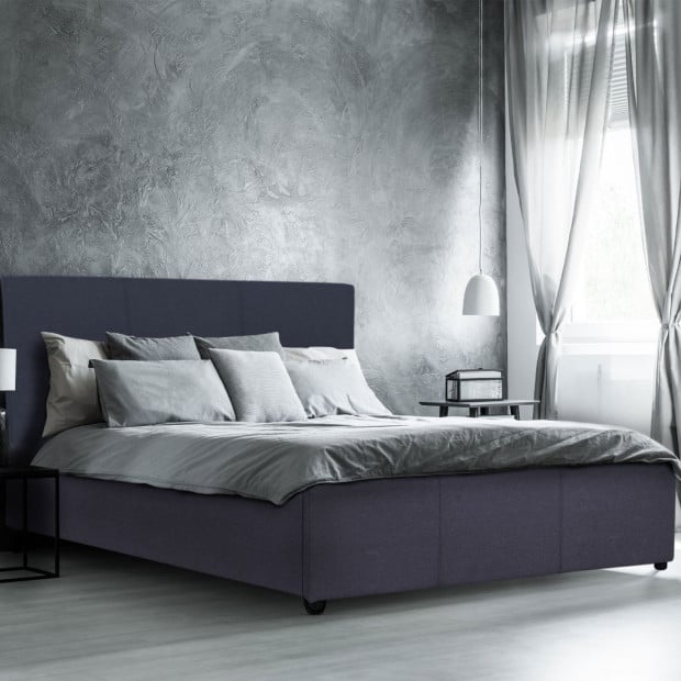 Luxury Gas Lift Bed Frame And Headboard Queen - Dark Grey Image 2