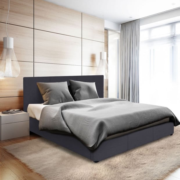 Luxury Gas Lift Bed Frame And Headboard Queen - Dark Grey Image 4