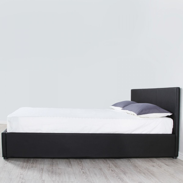 Luxury Gas Lift Bed Frame And Headboard Queen - Black Image 6